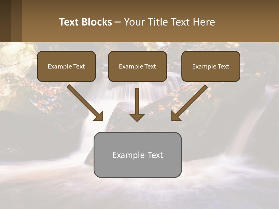 A Stream Of Water Surrounded By Rocks And Leaves PowerPoint Template