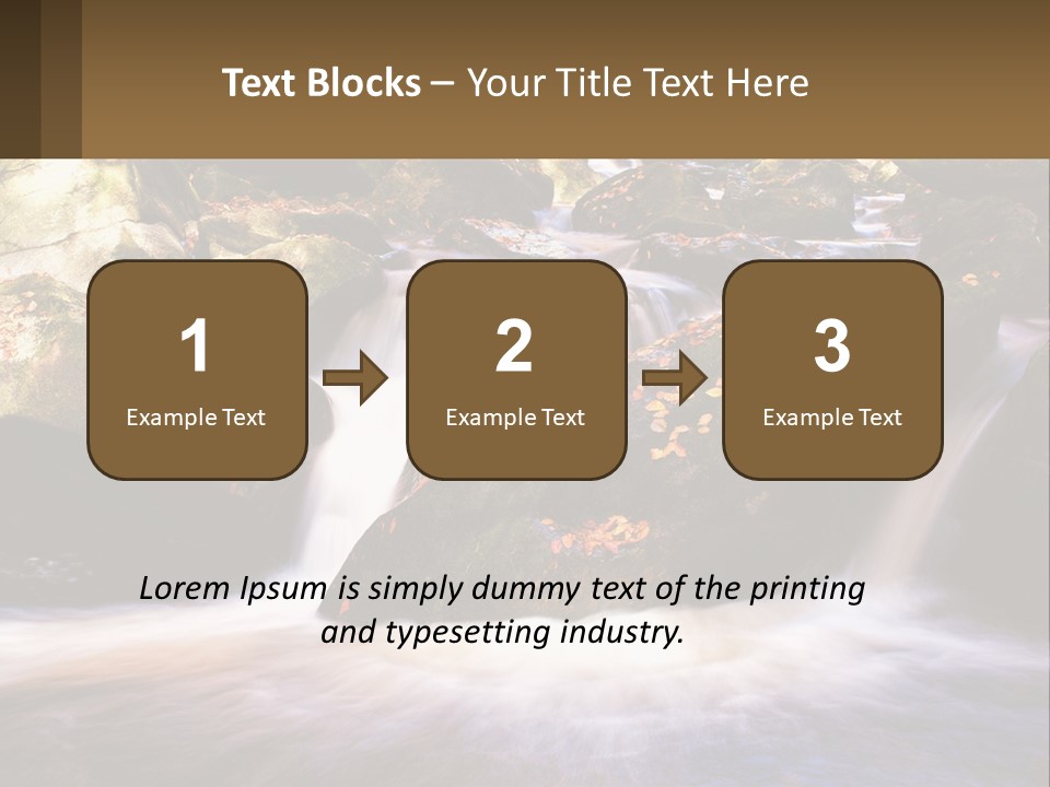 A Stream Of Water Surrounded By Rocks And Leaves PowerPoint Template