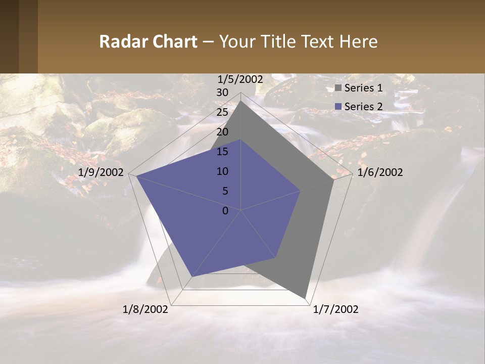 A Stream Of Water Surrounded By Rocks And Leaves PowerPoint Template