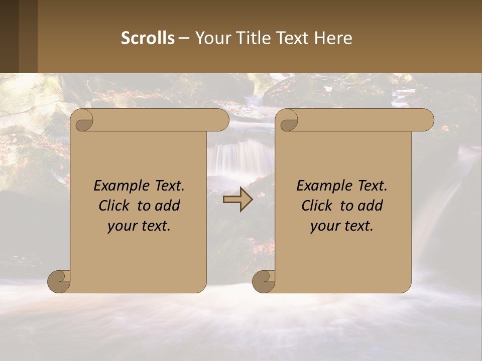 A Stream Of Water Surrounded By Rocks And Leaves PowerPoint Template