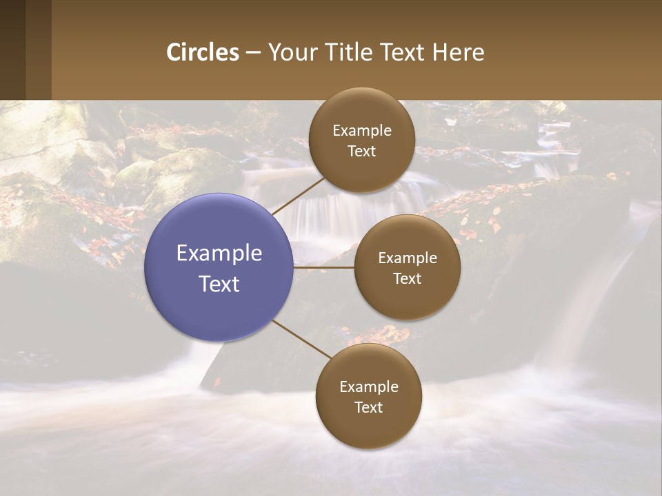 A Stream Of Water Surrounded By Rocks And Leaves PowerPoint Template