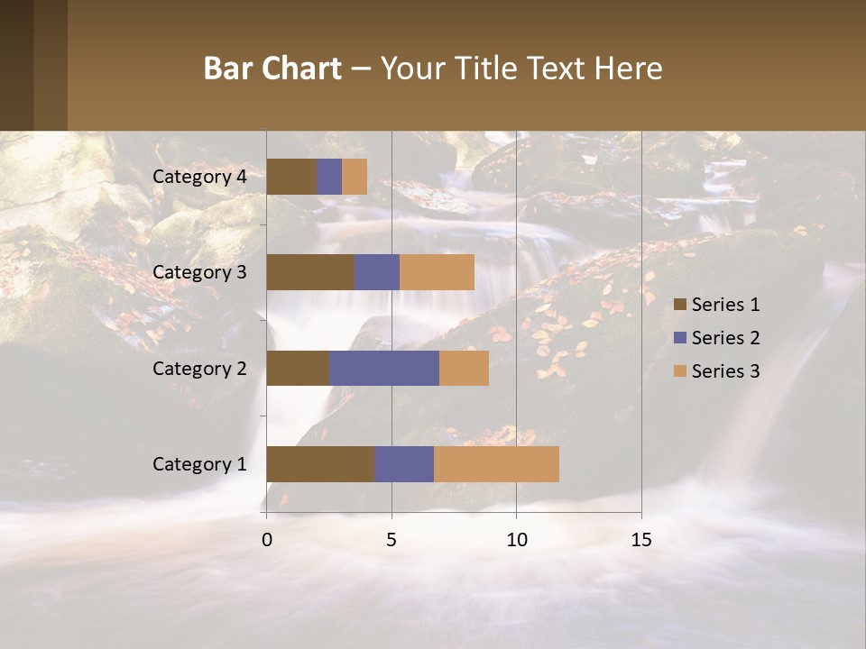 A Stream Of Water Surrounded By Rocks And Leaves PowerPoint Template