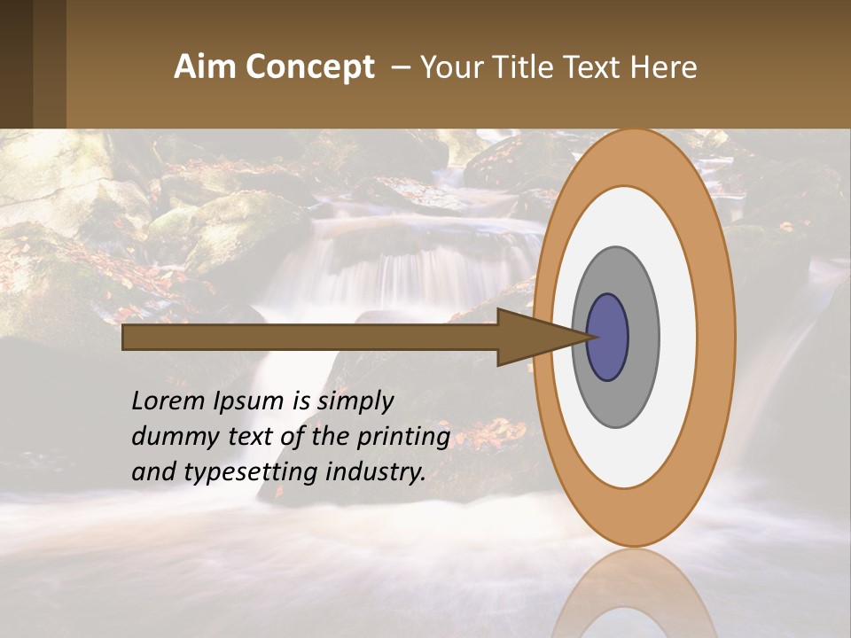 A Stream Of Water Surrounded By Rocks And Leaves PowerPoint Template