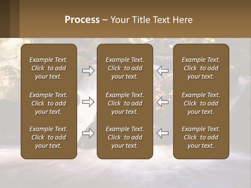 A Stream Of Water Surrounded By Rocks And Leaves PowerPoint Template
