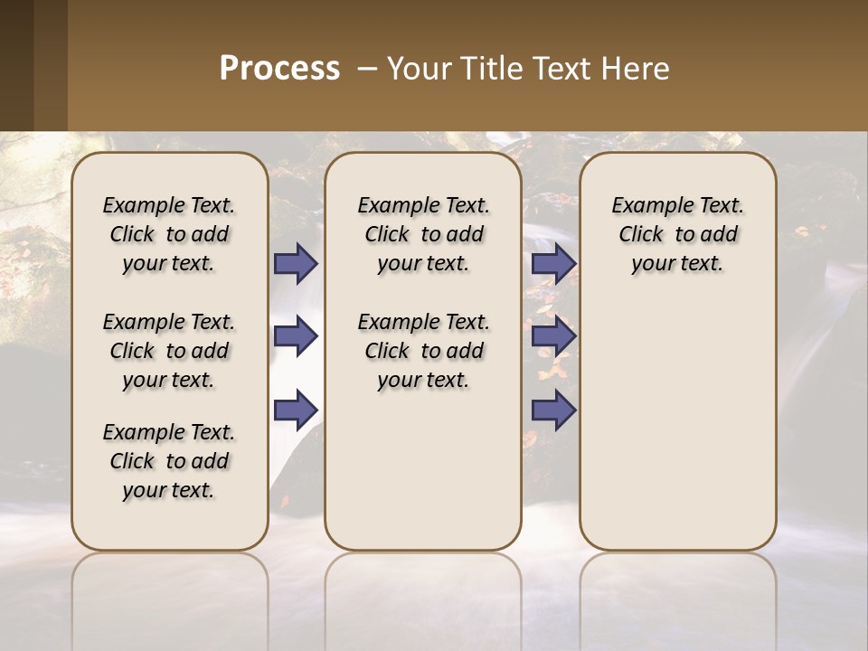 A Stream Of Water Surrounded By Rocks And Leaves PowerPoint Template