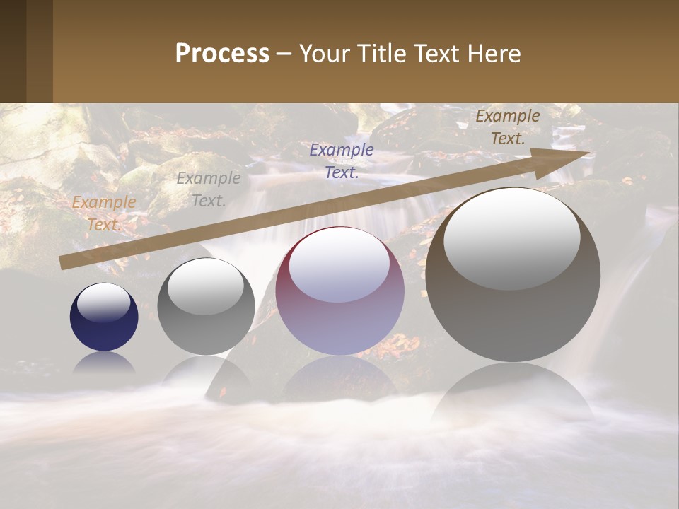 A Stream Of Water Surrounded By Rocks And Leaves PowerPoint Template