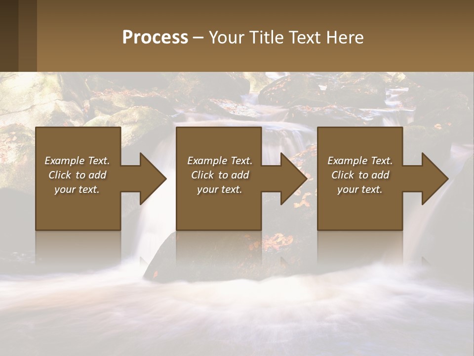 A Stream Of Water Surrounded By Rocks And Leaves PowerPoint Template