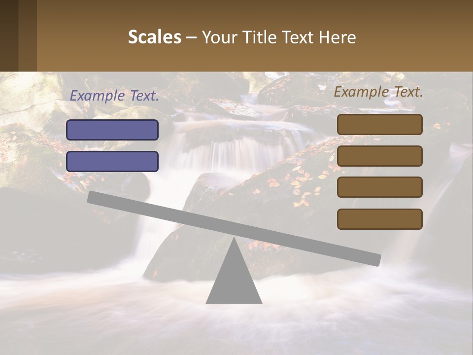 A Stream Of Water Surrounded By Rocks And Leaves PowerPoint Template