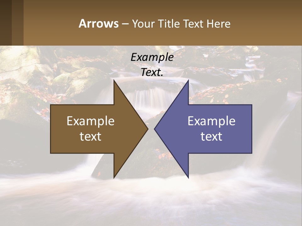 A Stream Of Water Surrounded By Rocks And Leaves PowerPoint Template