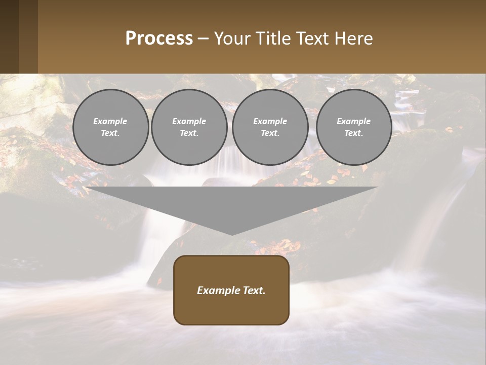 A Stream Of Water Surrounded By Rocks And Leaves PowerPoint Template