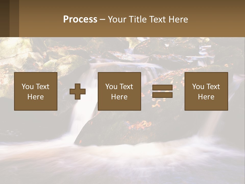 A Stream Of Water Surrounded By Rocks And Leaves PowerPoint Template