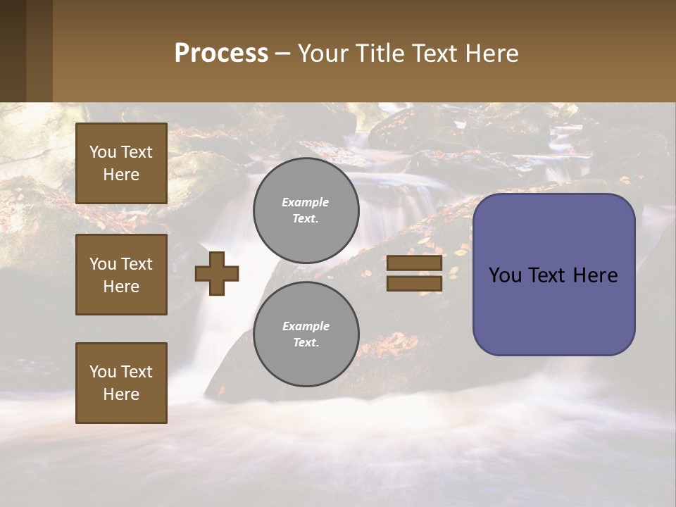 A Stream Of Water Surrounded By Rocks And Leaves PowerPoint Template