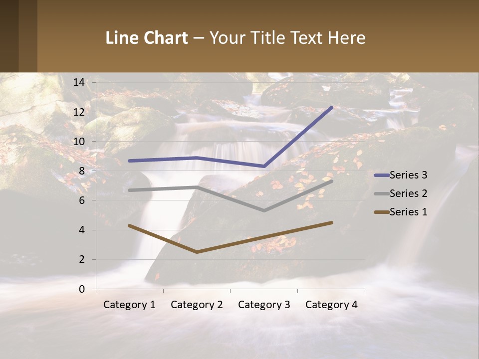 A Stream Of Water Surrounded By Rocks And Leaves PowerPoint Template