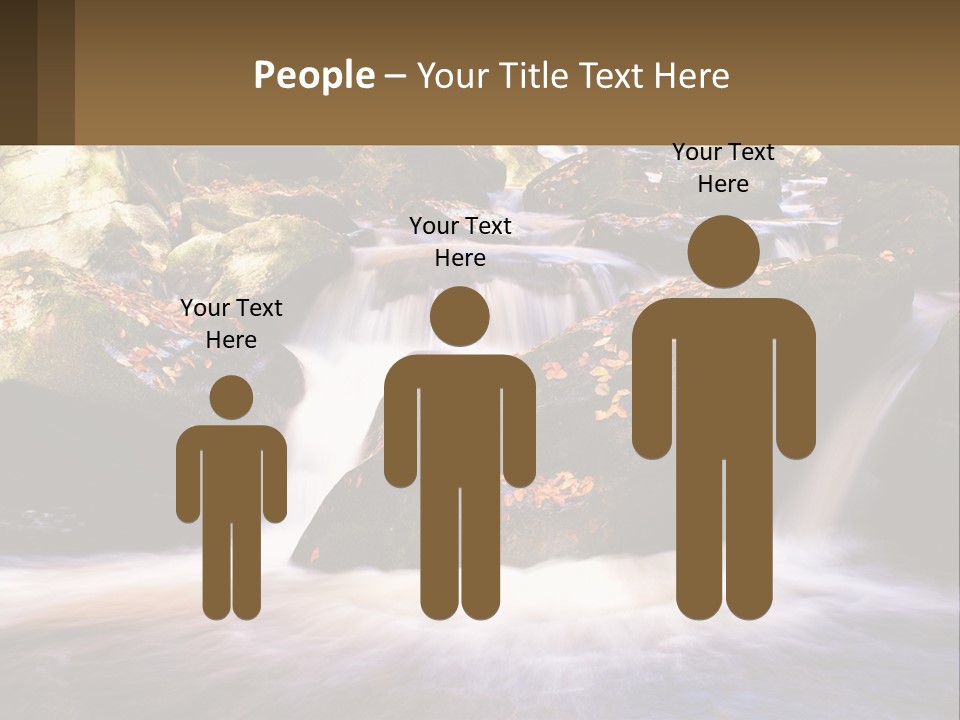 A Stream Of Water Surrounded By Rocks And Leaves PowerPoint Template