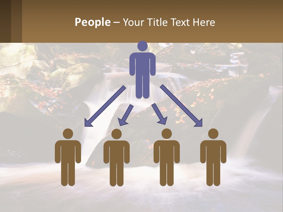 A Stream Of Water Surrounded By Rocks And Leaves PowerPoint Template