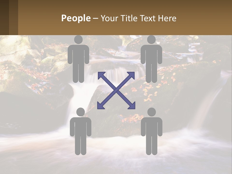 A Stream Of Water Surrounded By Rocks And Leaves PowerPoint Template