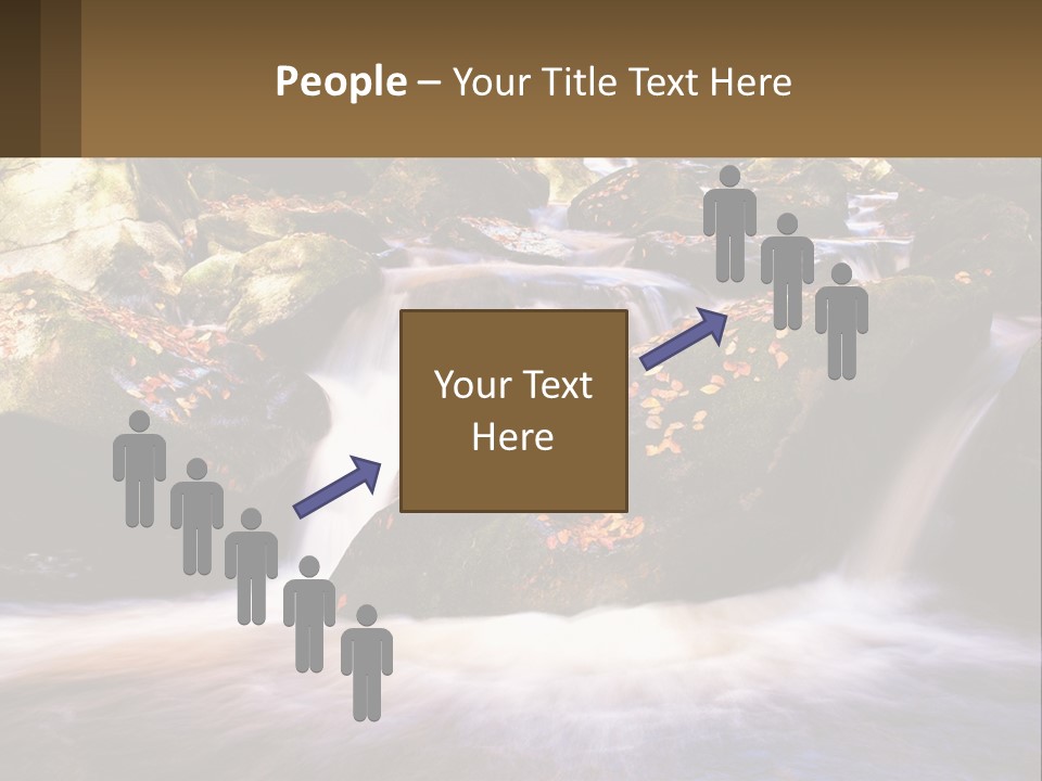 A Stream Of Water Surrounded By Rocks And Leaves PowerPoint Template