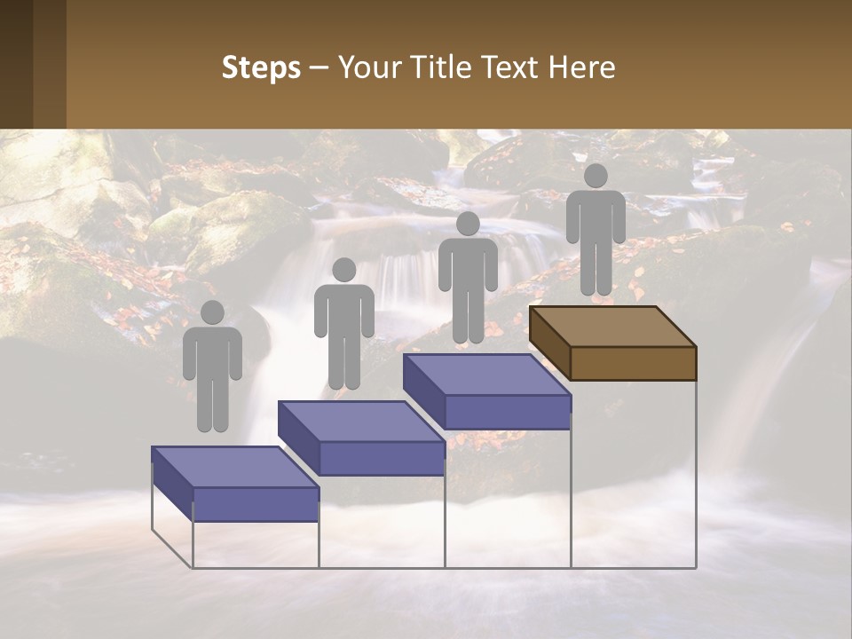 A Stream Of Water Surrounded By Rocks And Leaves PowerPoint Template