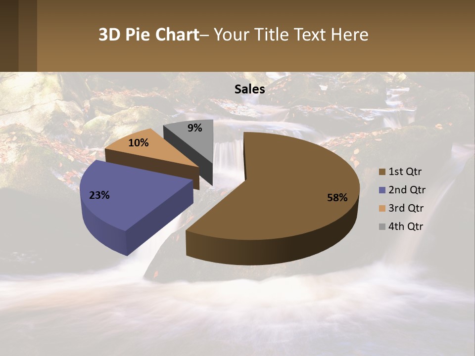 A Stream Of Water Surrounded By Rocks And Leaves PowerPoint Template