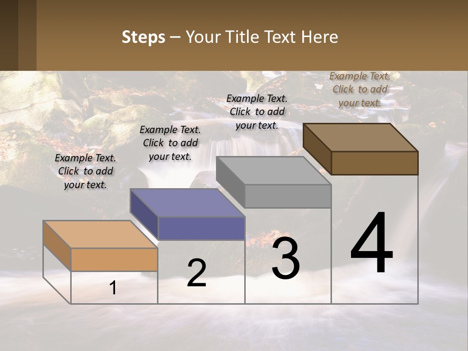 A Stream Of Water Surrounded By Rocks And Leaves PowerPoint Template