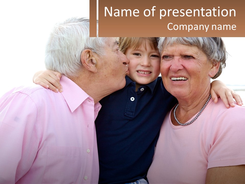 A Woman And Two Children Are Hugging Each Other PowerPoint Template