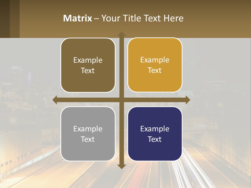 A City At Night With Light Streaks On The Road PowerPoint Template