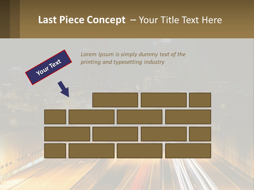 A City At Night With Light Streaks On The Road PowerPoint Template