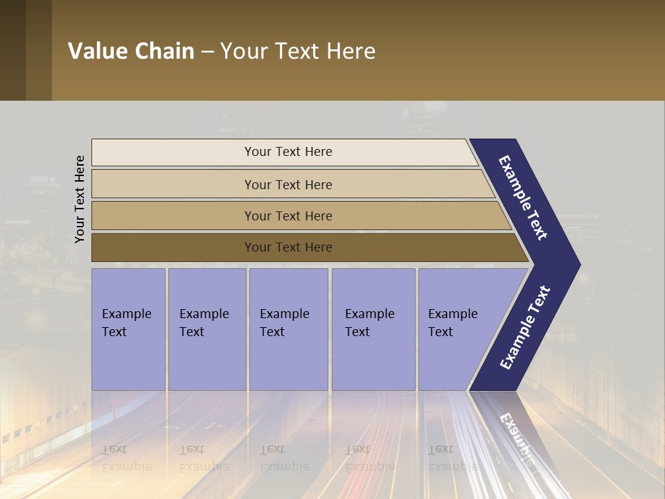 A City At Night With Light Streaks On The Road PowerPoint Template