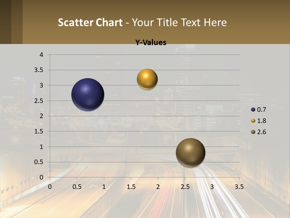 A City At Night With Light Streaks On The Road PowerPoint Template