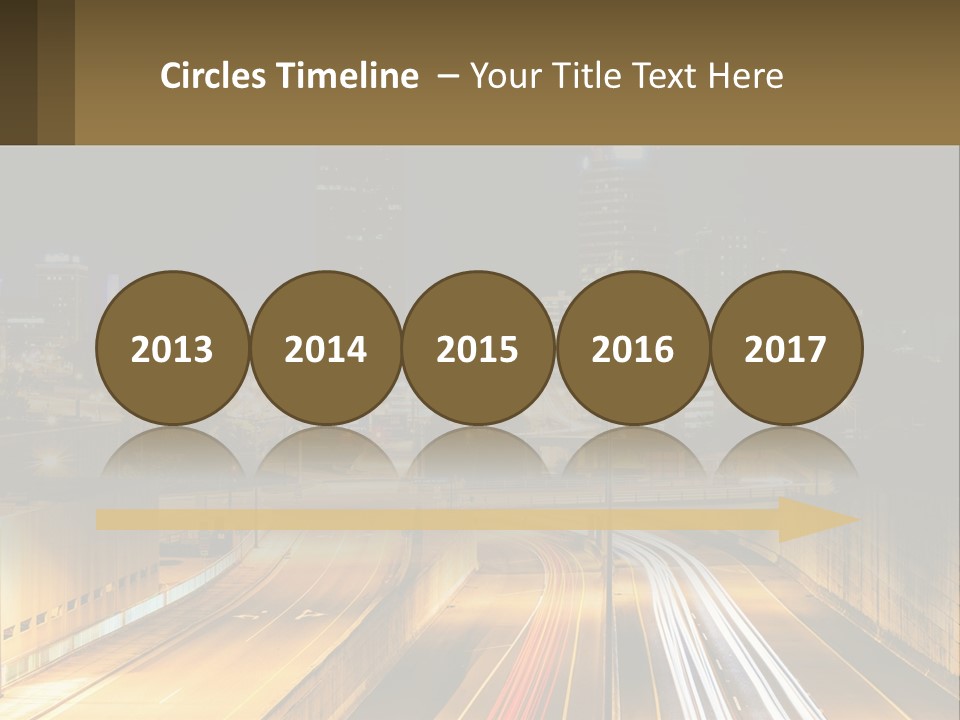 A City At Night With Light Streaks On The Road PowerPoint Template