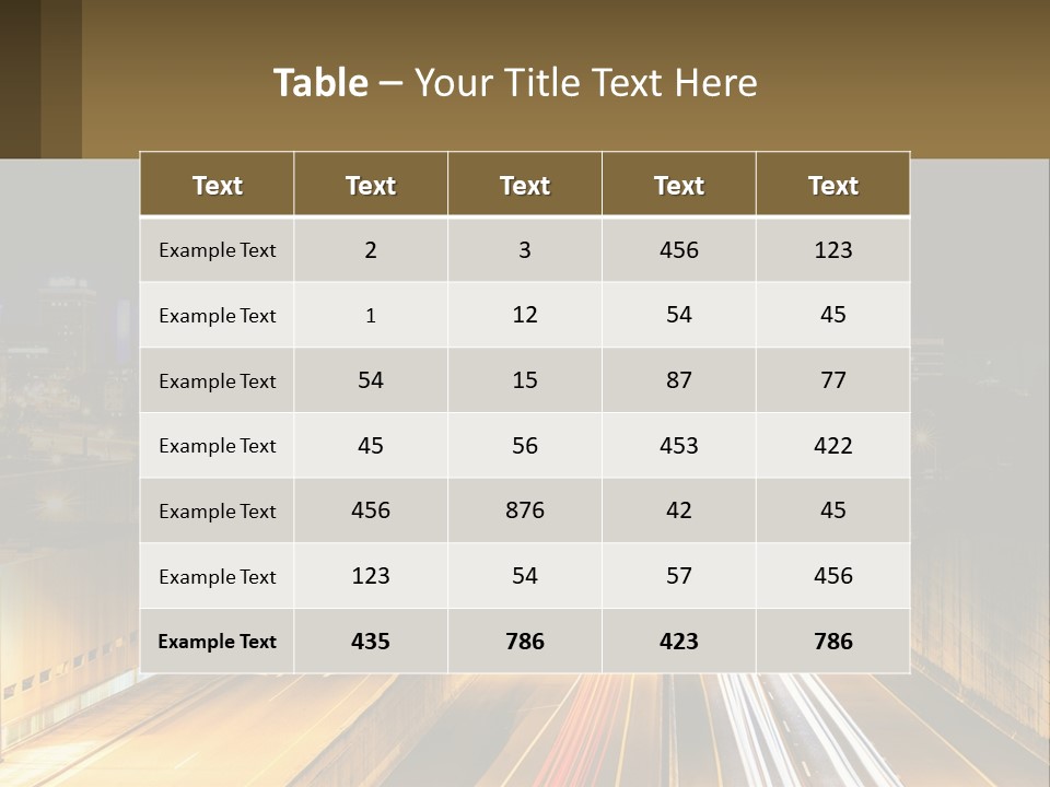 A City At Night With Light Streaks On The Road PowerPoint Template