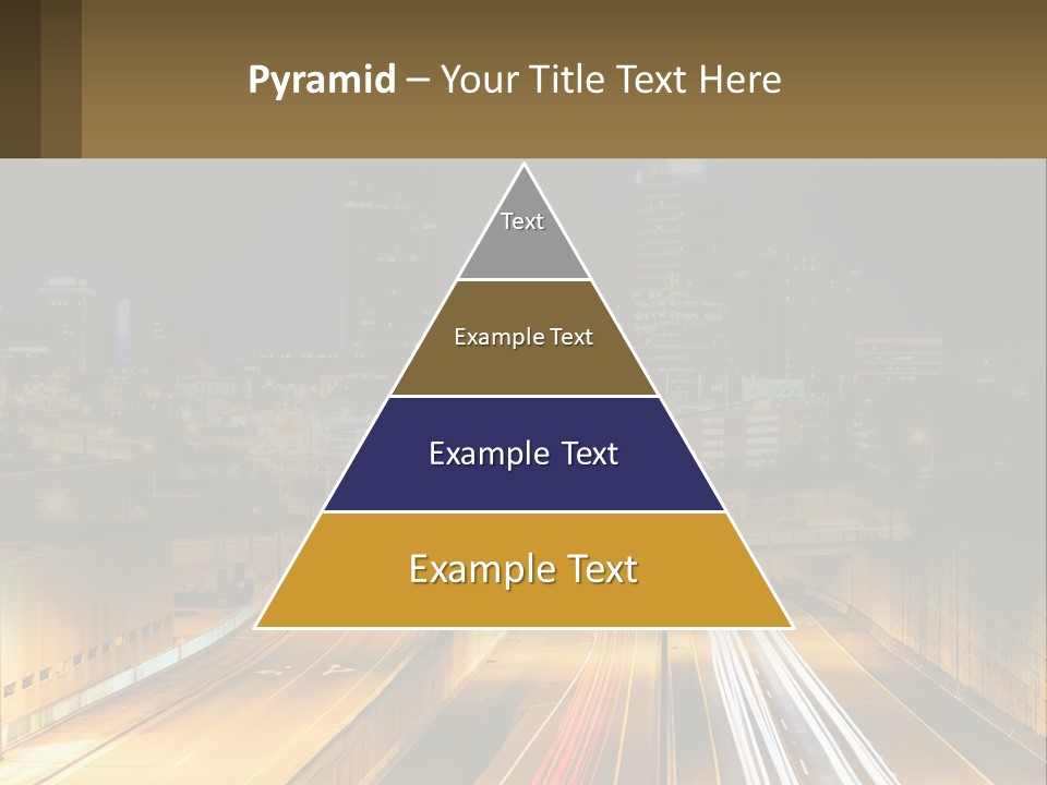 A City At Night With Light Streaks On The Road PowerPoint Template