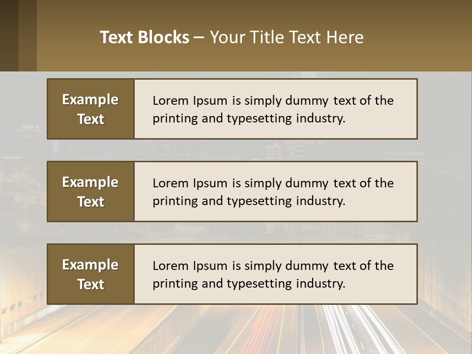 A City At Night With Light Streaks On The Road PowerPoint Template