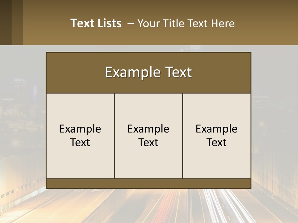 A City At Night With Light Streaks On The Road PowerPoint Template