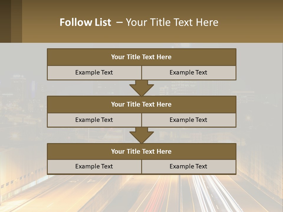A City At Night With Light Streaks On The Road PowerPoint Template