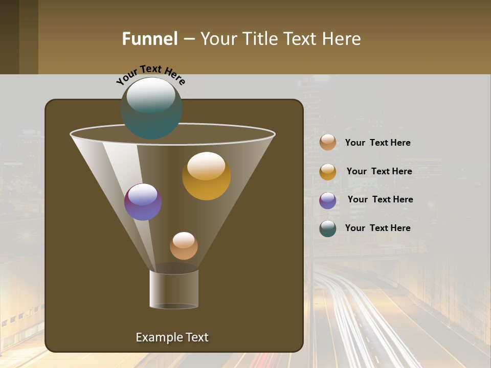 A City At Night With Light Streaks On The Road PowerPoint Template