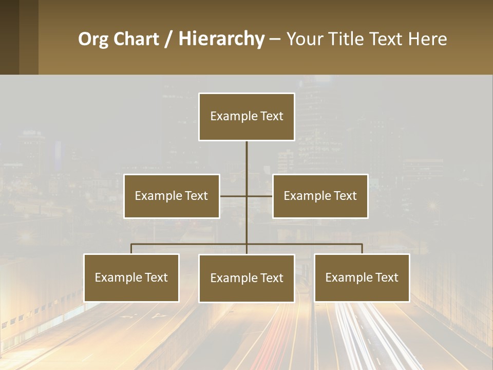 A City At Night With Light Streaks On The Road PowerPoint Template