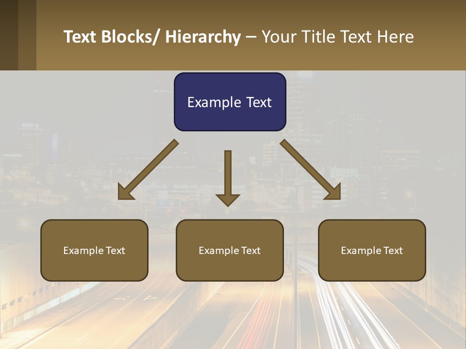 A City At Night With Light Streaks On The Road PowerPoint Template
