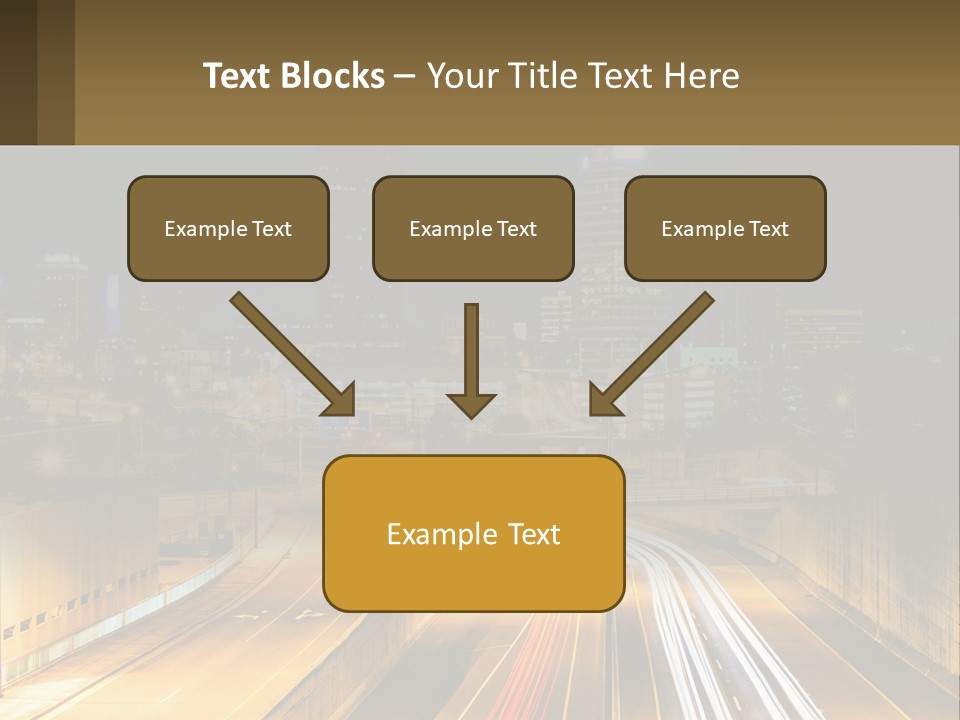 A City At Night With Light Streaks On The Road PowerPoint Template