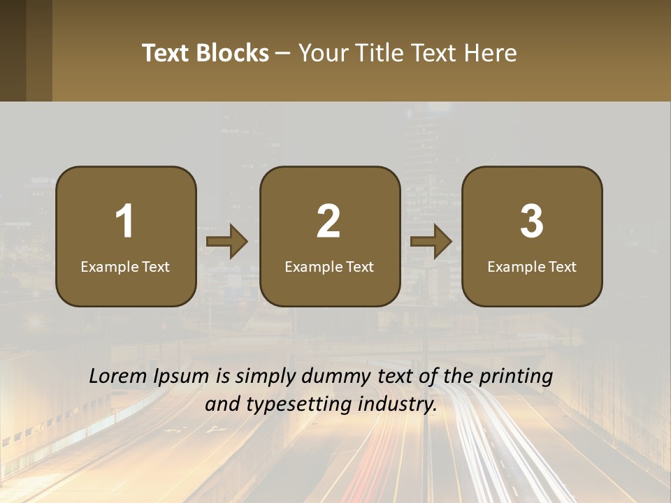 A City At Night With Light Streaks On The Road PowerPoint Template