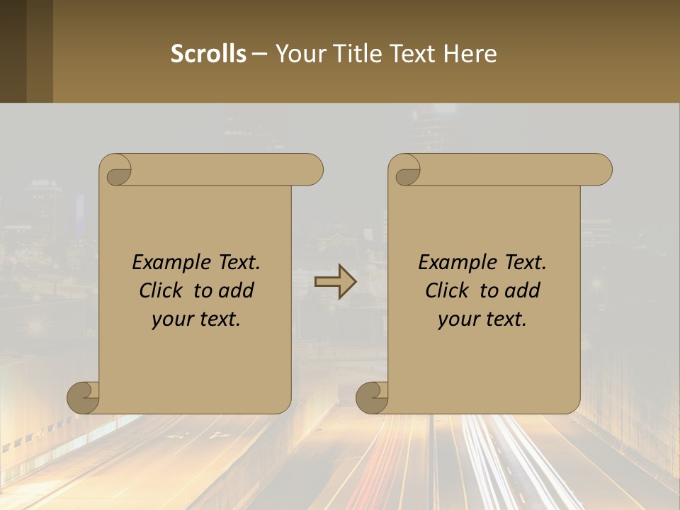 A City At Night With Light Streaks On The Road PowerPoint Template