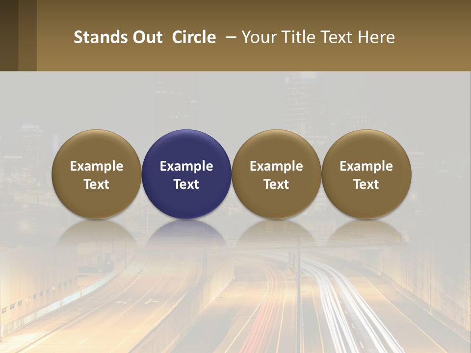 A City At Night With Light Streaks On The Road PowerPoint Template