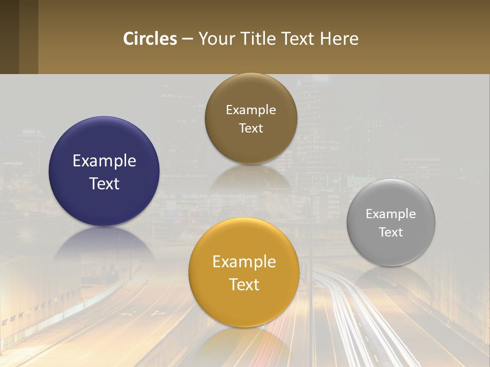 A City At Night With Light Streaks On The Road PowerPoint Template