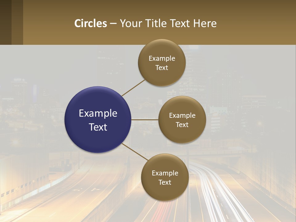 A City At Night With Light Streaks On The Road PowerPoint Template