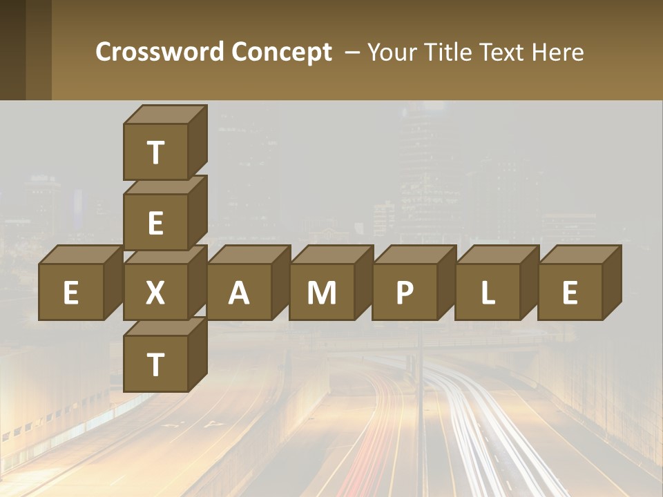 A City At Night With Light Streaks On The Road PowerPoint Template