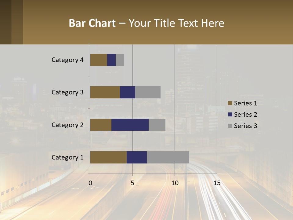 A City At Night With Light Streaks On The Road PowerPoint Template