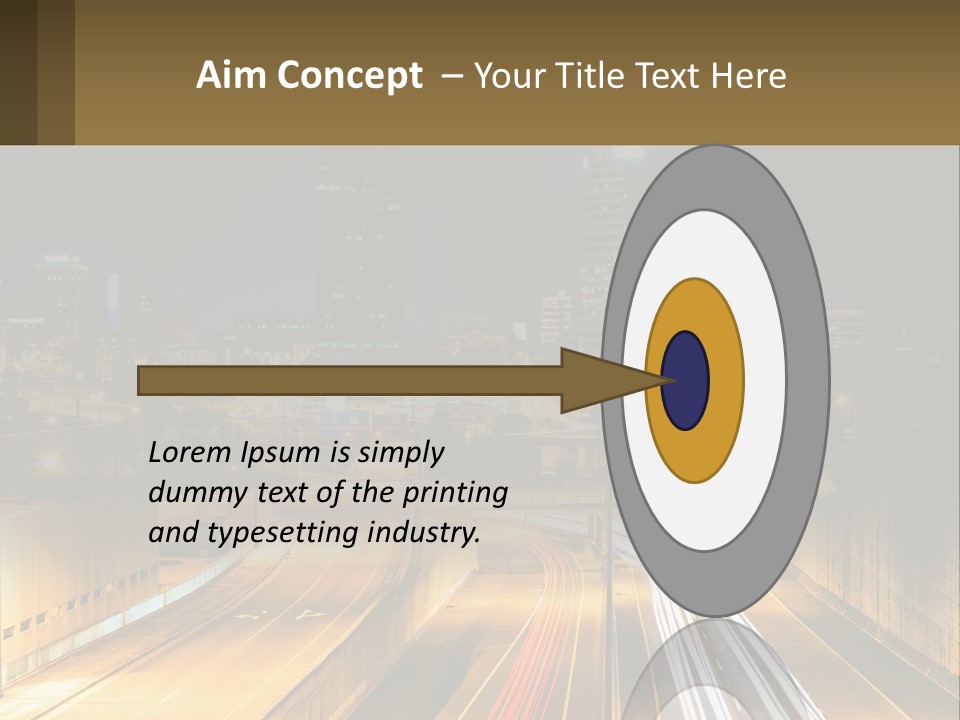 A City At Night With Light Streaks On The Road PowerPoint Template