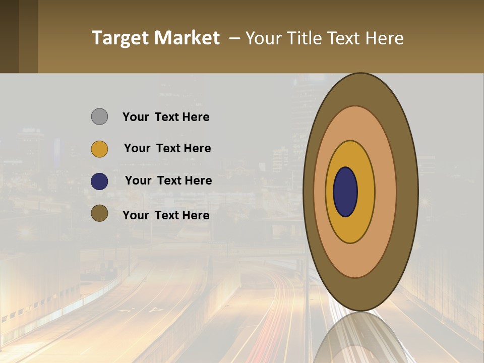 A City At Night With Light Streaks On The Road PowerPoint Template