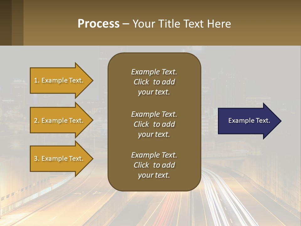 A City At Night With Light Streaks On The Road PowerPoint Template