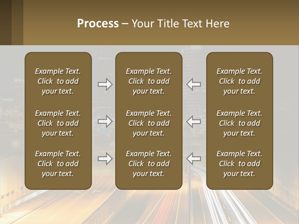 A City At Night With Light Streaks On The Road PowerPoint Template